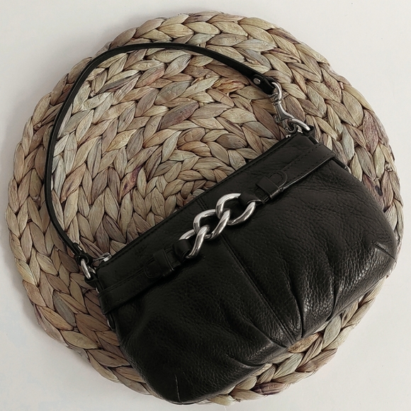 Coach Handbags - Coach Black Pebbled Leather Mini Purse/Wristlet